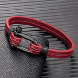 Men Women U-shape Shackle Bracelet Multilayer Leather Bracelets