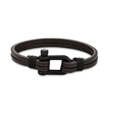 Men Women U-shape Shackle Bracelet Multilayer Leather Bracelets