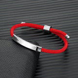 Adjustable Thread Rope Couple Custom Engraved Stainless Steel Bangle