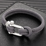 Nautical Rope Bracelet Double Strand Shackle Buckle Survival Jewelry