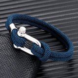Nautical Rope Bracelet Double Strand Shackle Buckle Survival Jewelry