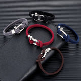 Nautical Rope Bracelet Double Strand Shackle Buckle Survival Jewelry