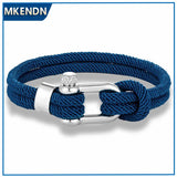 Nautical Rope Bracelet Double Strand Shackle Buckle Survival Jewelry