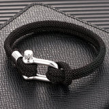 Nautical Rope Bracelet Double Strand Shackle Buckle Survival Jewelry