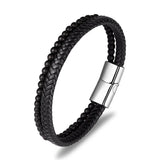 Multicolor Stone Men's Leather Bracelet, Christmas Gift