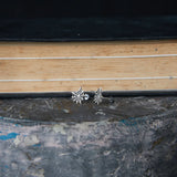 925 Silver Spider Web Stud Earrings Gothic Style