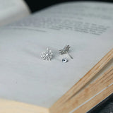 925 Silver Spider Web Stud Earrings Gothic Style