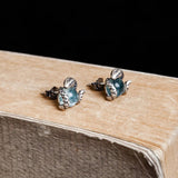 925 Silver Vintage Snake Stud Earrings With Light Stone