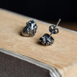 925 Silver Anatomical Heart Stud Earrings Punk Retro Style