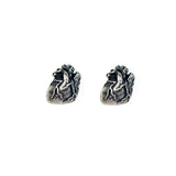 925 Silver Anatomical Heart Stud Earrings Punk Retro Style