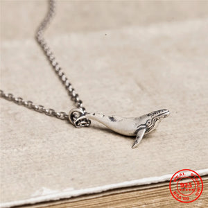 925 Sterling Silver 52HZ Whale Pendant Necklace Ocean Style