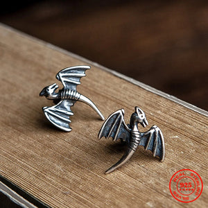 925 Silver Pterodactyl Dinosaur Stud Earrings for Girls