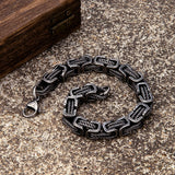 Punk Men 316L Stainless Steel Retro Byzantine Link Chain Bracelet