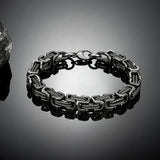 Punk Men 316L Stainless Steel Retro Byzantine Link Chain Bracelet