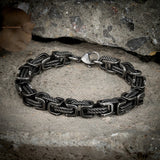 Punk Men 316L Stainless Steel Retro Byzantine Link Chain Bracelet