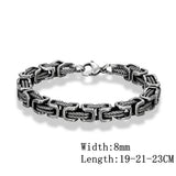 Punk Men 316L Stainless Steel Retro Byzantine Link Chain Bracelet