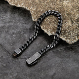 Punk Retro Link Chain Bracelets for Men Stainless Steel Square Magnet Antique