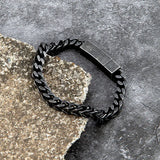 Punk Retro Link Chain Bracelets for Men Stainless Steel Square Magnet Antique