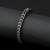 Punk Retro Link Chain Bracelets for Men Stainless Steel Square Magnet Antique