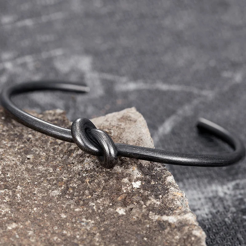 Circular Open Knot Cuff Bangle Bracelet Stainless Steel Punk Jewelry