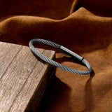 Non-fading Steel Wire rope Bracelet Vintage Cuff Charm Bracelet for Men