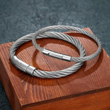 Non-fading Steel Wire rope Bracelet Vintage Cuff Charm Bracelet for Men