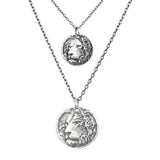925 Silver Lion Head Coin Pendant Necklace Punk Style King Jewelry