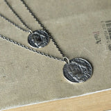 925 Silver Lion Head Coin Pendant Necklace Punk Style King Jewelry