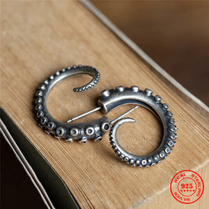 S925 Silver Octopus Claw Ear Stud Men Women Anti-Allergy Earrings