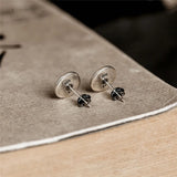925 Silver Retro Devout Hands Stud Earrings Religious Belief Jewelry