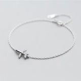 925 Silver Crystal Aircraft Bracelet - Gift for Women