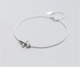 925 Silver Crystal Aircraft Bracelet - Gift for Women