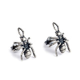 3D Ant Stud Earrings Sterling Silver 925 Hexapod Insect Ear Studs Bijoux