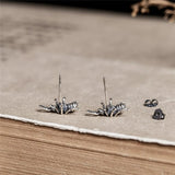 3D Ant Stud Earrings Sterling Silver 925 Hexapod Insect Ear Studs Bijoux