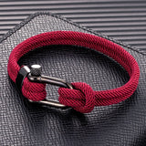Nautical Survival Shackle Bracelet Stainless Steel Sport Buckle