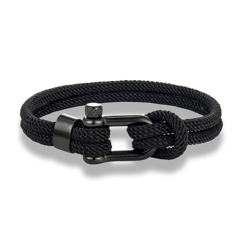 Nautical Survival Shackle Bracelet Stainless Steel Sport Buckle