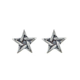 925 Sterling Silver Star Stud Earrings Punk Style Gothic Jewelry