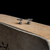 925 Sterling Silver Star Stud Earrings Punk Style Gothic Jewelry