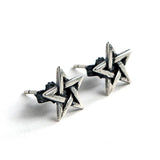 925 Sterling Silver Star Stud Earrings Punk Style Gothic Jewelry