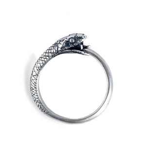 925 Silver Snake Shape Ring Men Women Gothic Street Hip Hop Punk Dark Jewelry