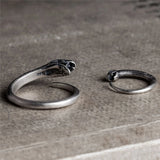 925 Silver Snake Shape Ring Men Women Gothic Street Hip Hop Punk Dark Jewelry