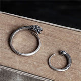 925 Silver Snake Shape Ring Men Women Gothic Street Hip Hop Punk Dark Jewelry