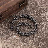 Vintage Oxidized Link Chain Bracelet Men Stainless Steel Biker Jewelry