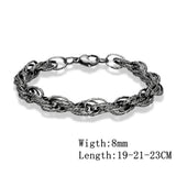 Vintage Oxidized Pattern Link Chain Bracelet for Men