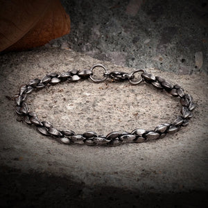 Vintage Punk Chain Bracelet for Men Stainless Steel Antique Cubic Chain