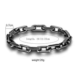 Vintage Oxidized Chain Link Men Bracelet Stainless Steel