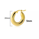 Stainless Steel Hoop Earrings for Women Round Smooth Thick Jewelry