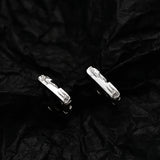 S925 Pure Silver Ear Clasp Breeze Zircon Micro Inlaid Irregular Earring