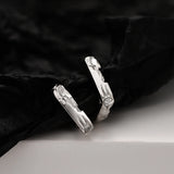 S925 Pure Silver Ear Clasp Breeze Zircon Micro Inlaid Irregular Earring