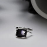 925 Silver Tourmaline Ear Clip No Puncture Square Sugar Cube Earcuff